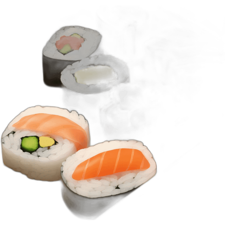 sushi bento wooden box emoji