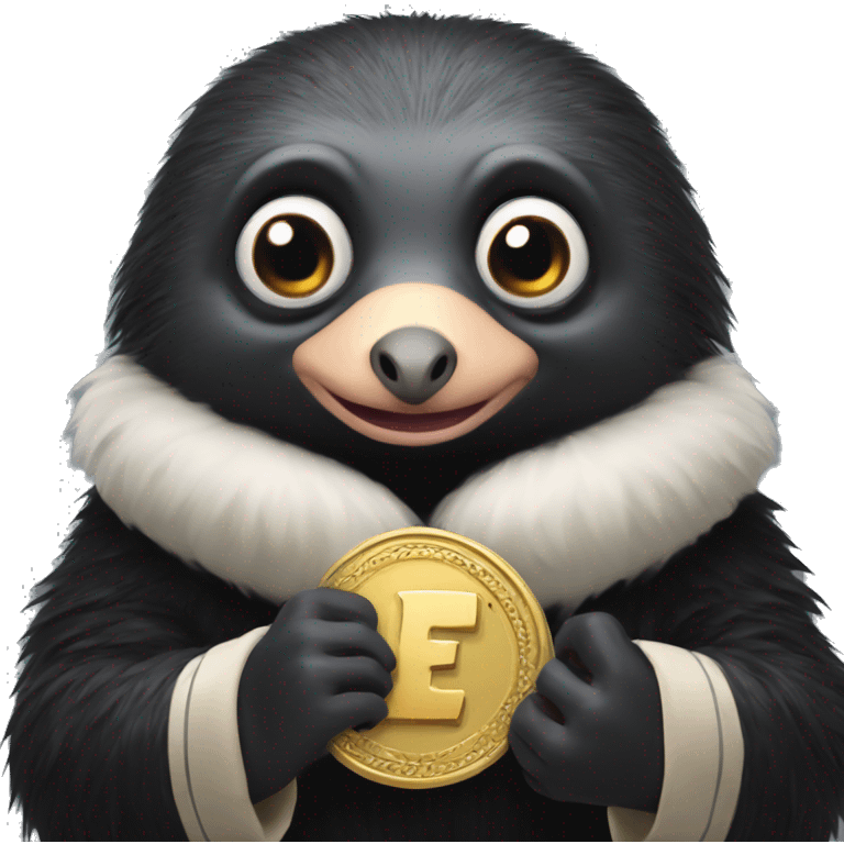 Niffler creature holding a coin emoji