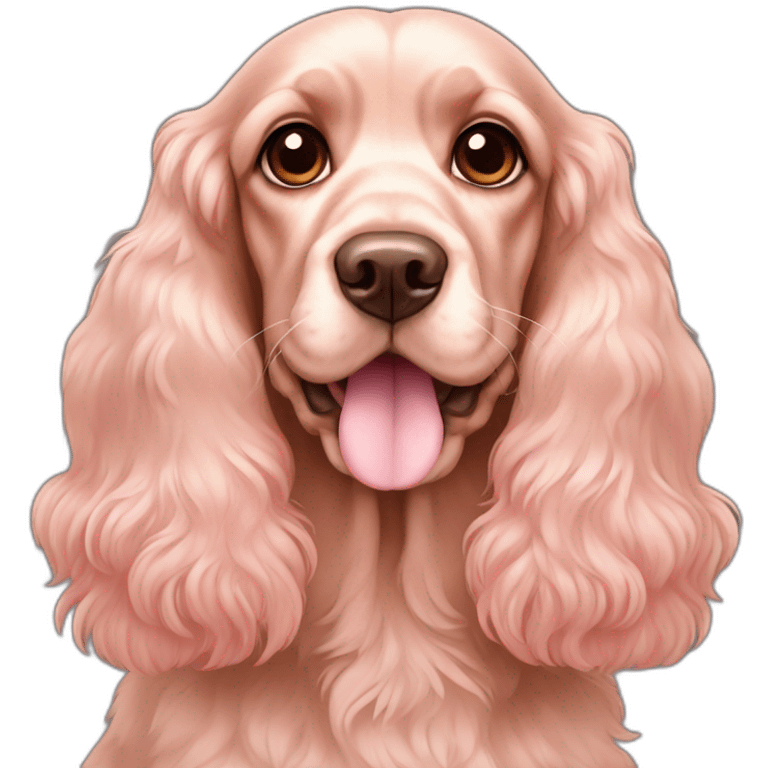 Light soft pink cocker spaniel with brown eyes  emoji