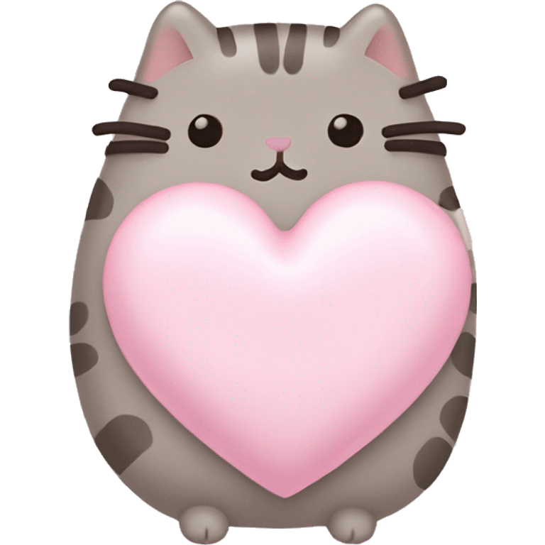 pusheen light pink heart emoji