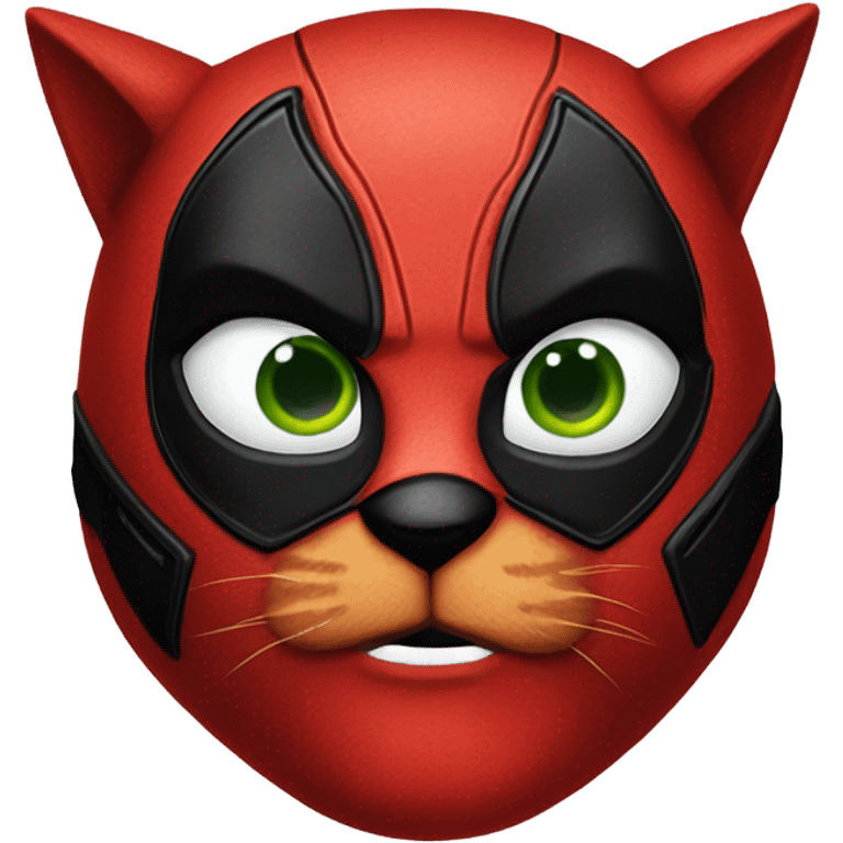 Big Red cat with Deadpool outfit emoji