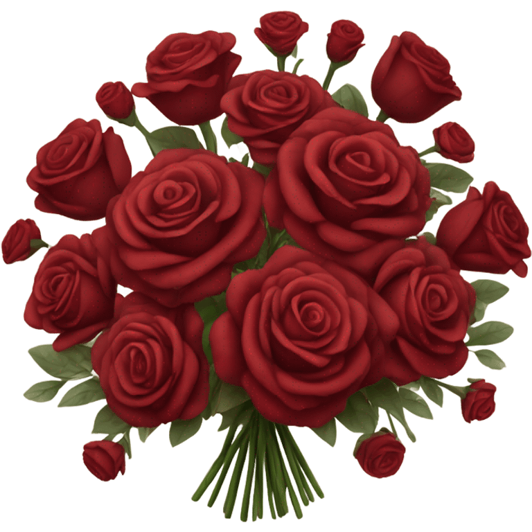 Huge dark red flower bouquet with different flowers and red tones and roses   emoji