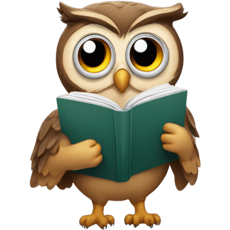 Owl with book emoji