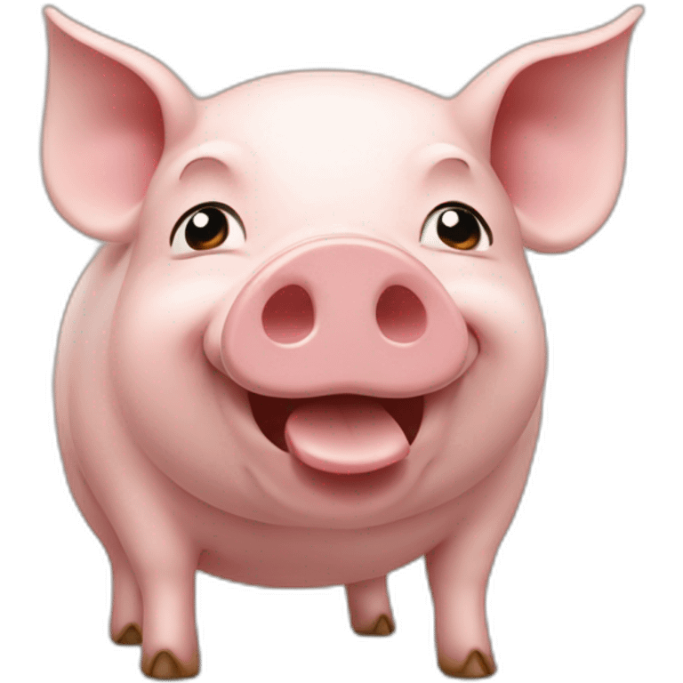 Cochon qui mange comme un être humain emoji