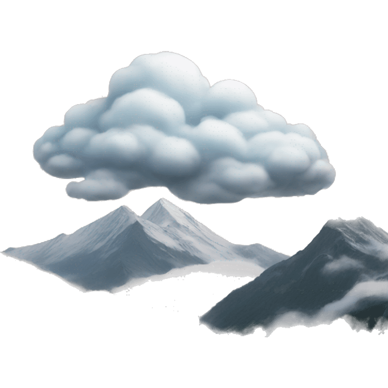 Cloud and mountain emoji