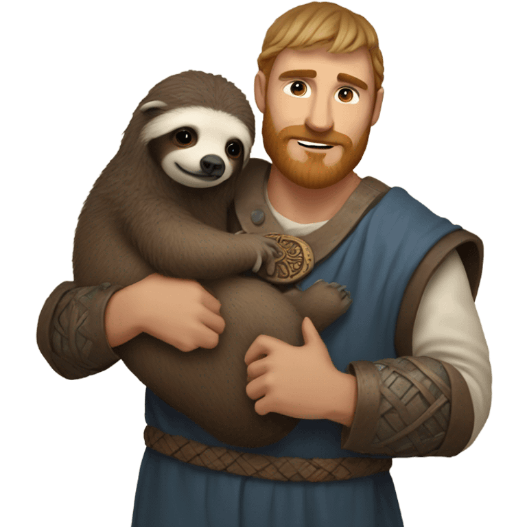 Viking holding a sloth emoji