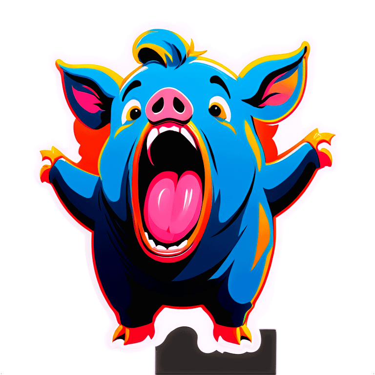 pig shouting “nooooo” emoji