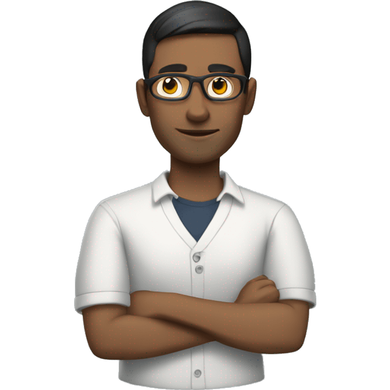 male teacher with dark short hair holding a steam deck emoji