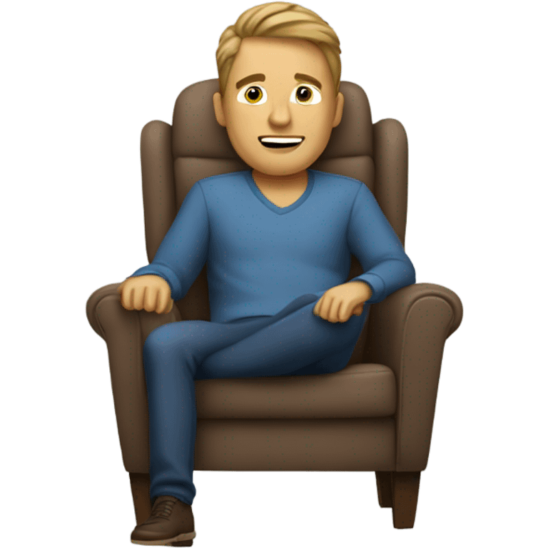 Man sitting in a recliner emoji