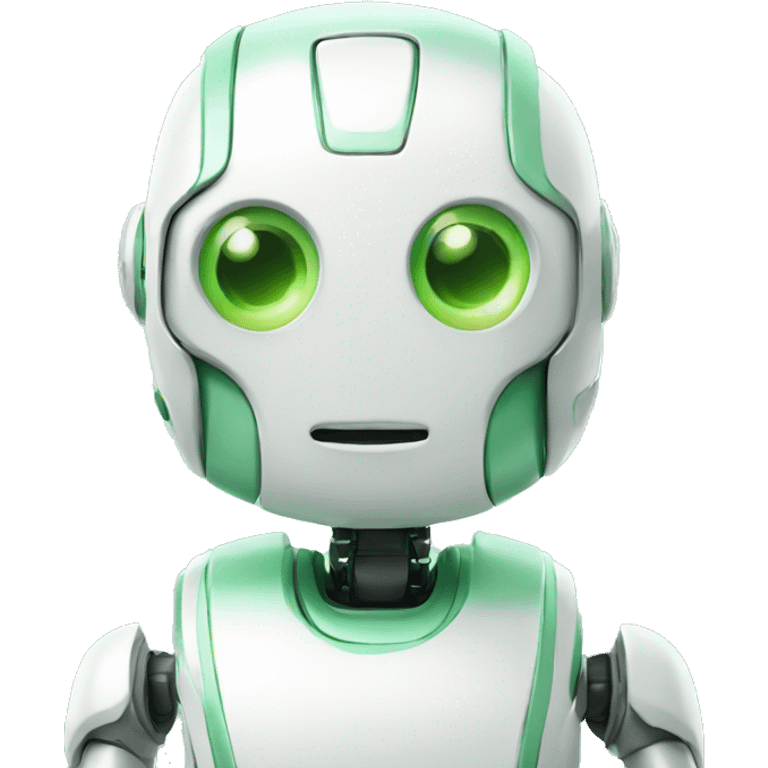 White and light green cute robot emoji