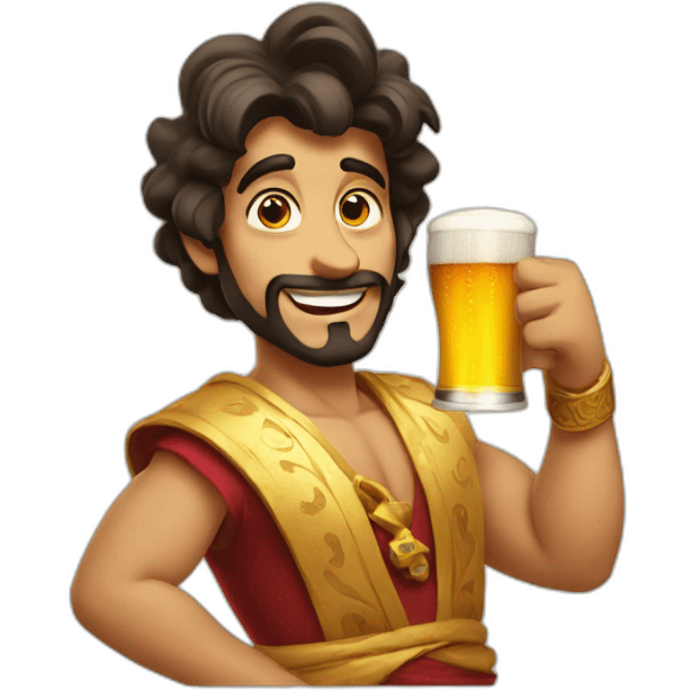 Aladin with a beer emoji