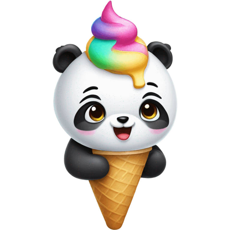 Panda eating ice cream emoji