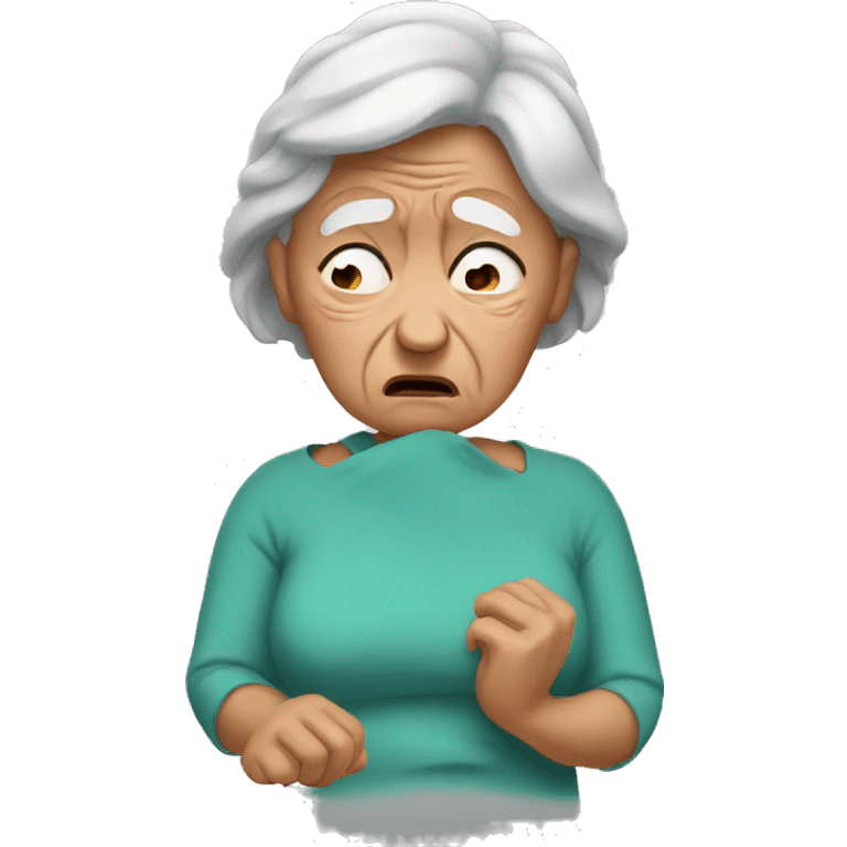 grandma crying emoji