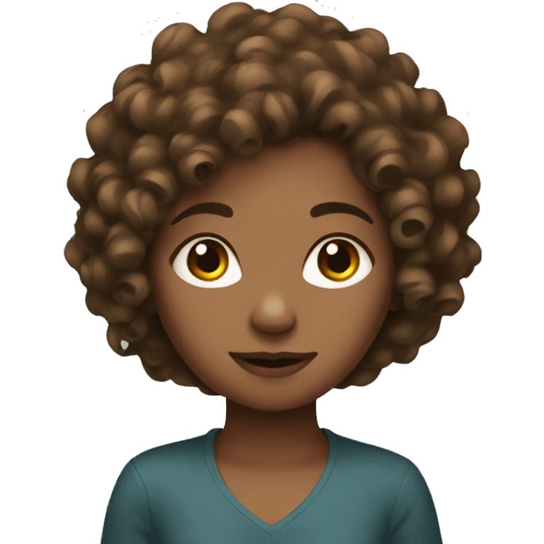 Brown Curly hair girl emoji