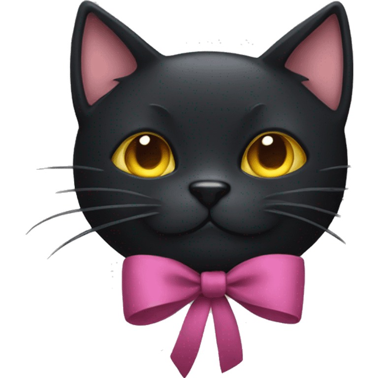 Black Cat with a bow emoji emoji