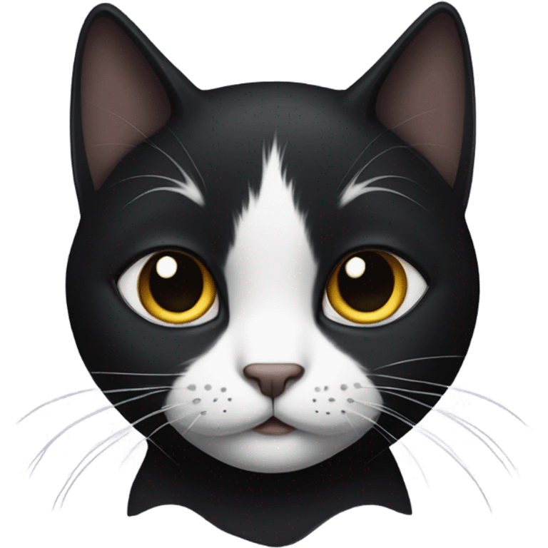 Black cat with white lip emoji