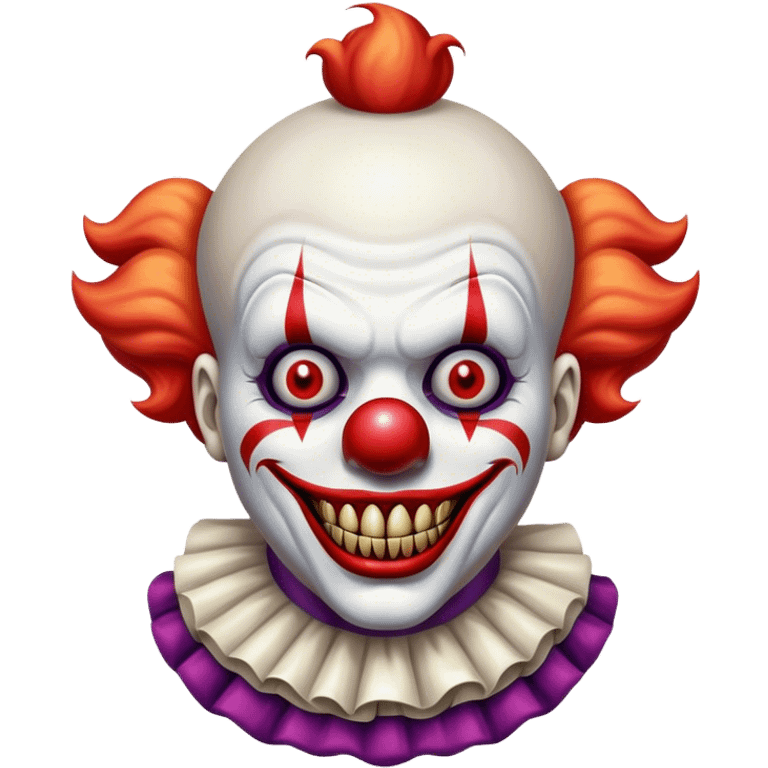 retro style creepy horror clown emoji