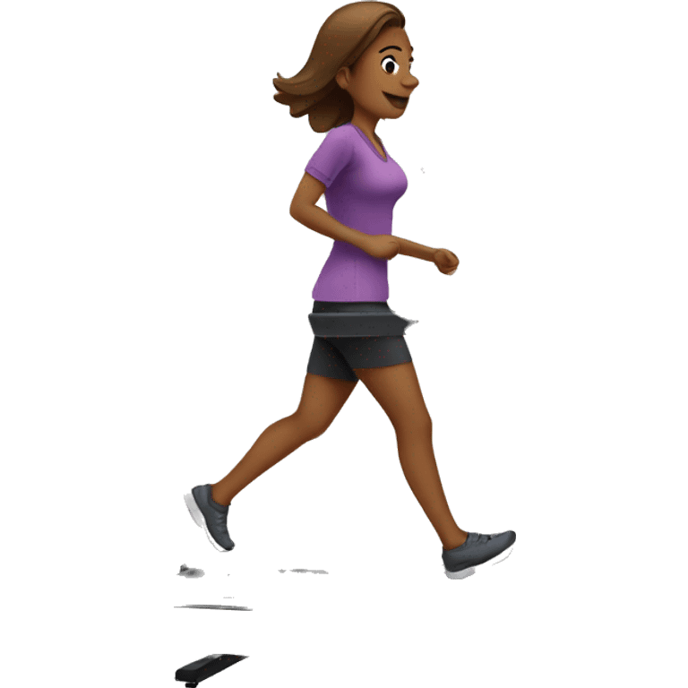 women walking at a treadmill desk emoji