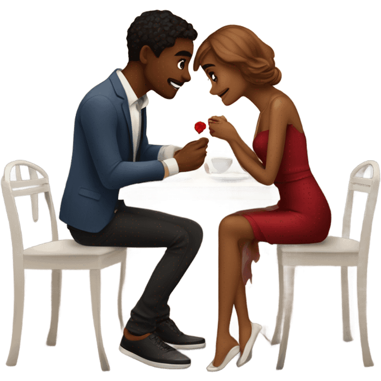 Romantic date for beautiful stylish young couple in love emoji