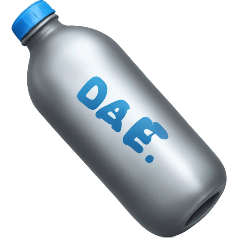 water bottle with "daf" written on it emoji