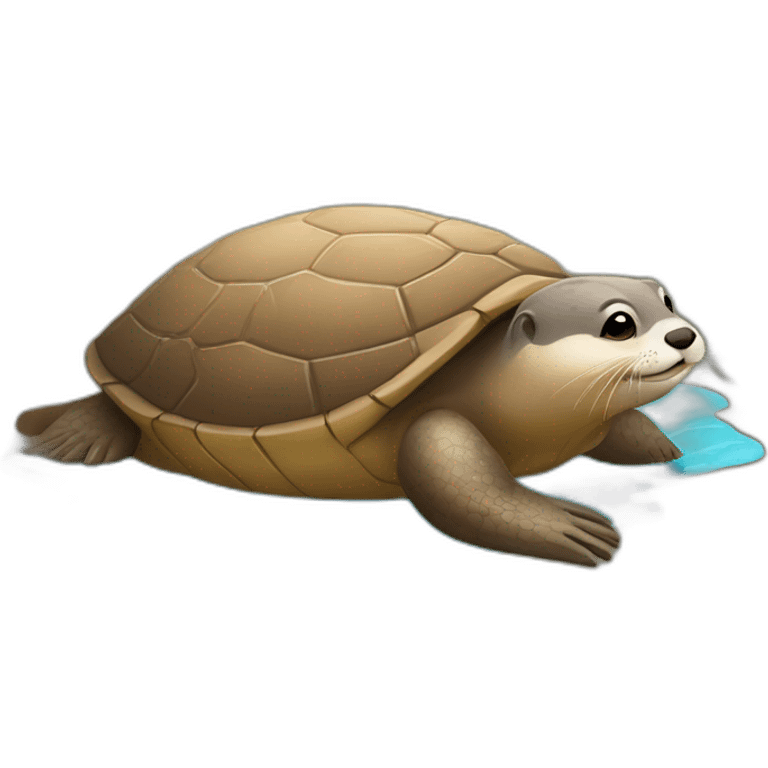 Loutre sur une tortue emoji