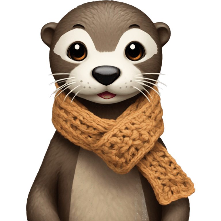 Otter with crochet scarf emoji