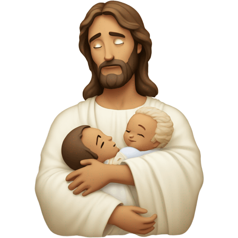 Jesus holding a baby emoji