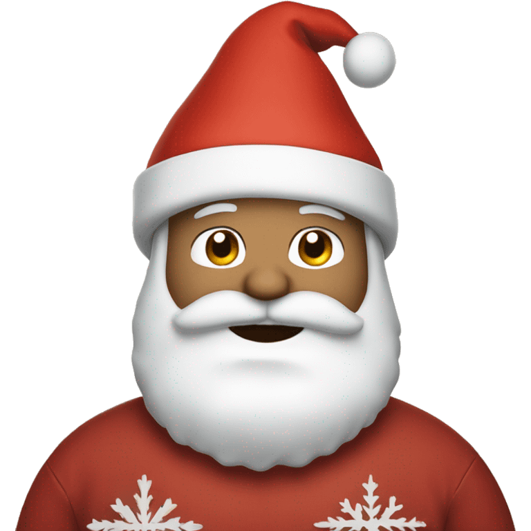 fat beard guy with christmas hut emoji