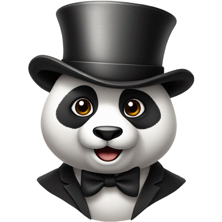 Panda wearing top hat emoji