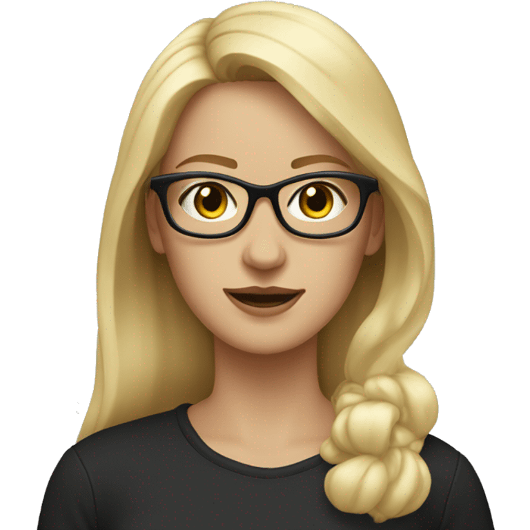 Woman medium length light blonde hair glasses with black cat in arms  emoji