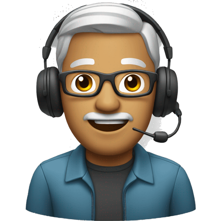 a man with a headset and mic emoji