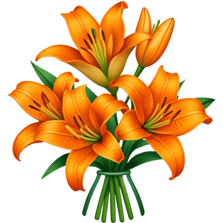 An orange Lilly flower bouquet emoji