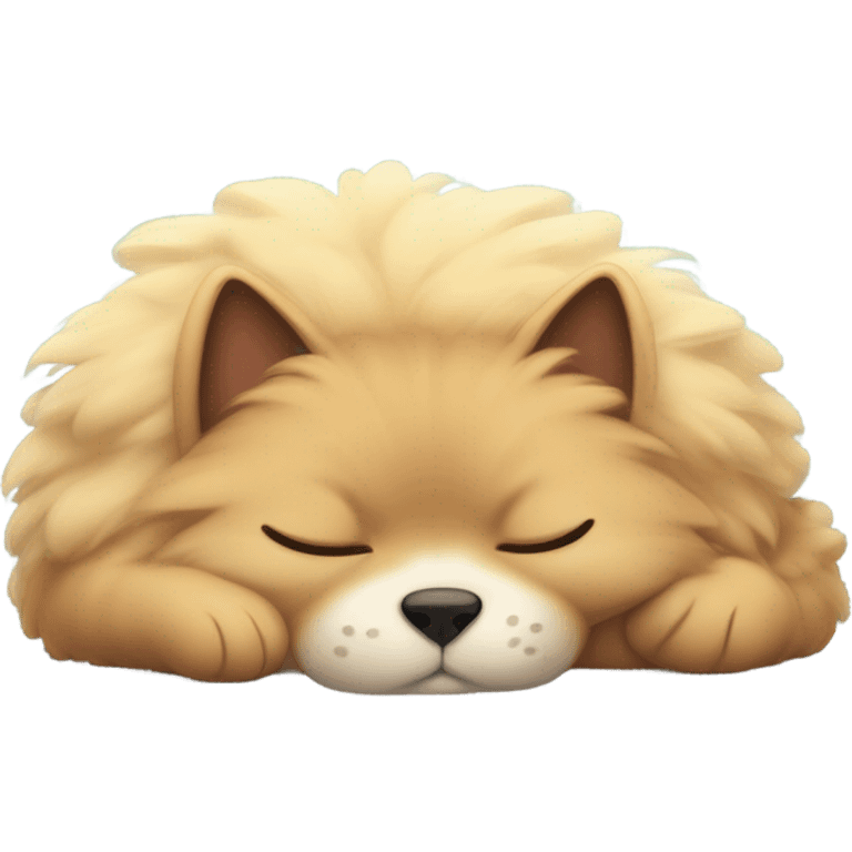 Please create an illustration of my pet in 2D animation style. It’s taking a nap in its favorite spot by the fire. emoji