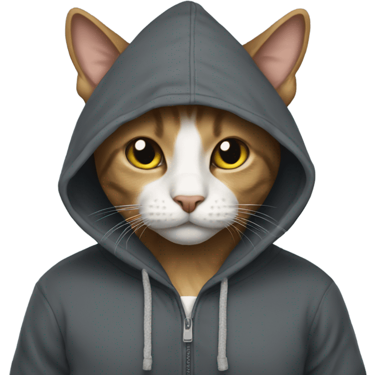 cat with a hoodie emoji