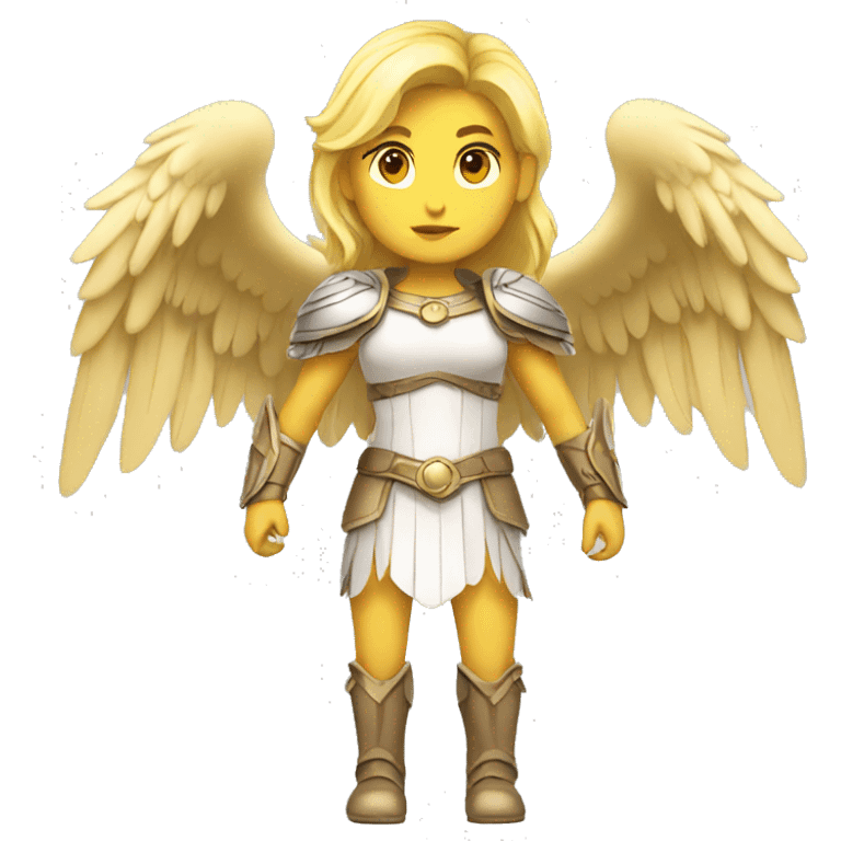 Blond Valkyrie with wings full body emoji