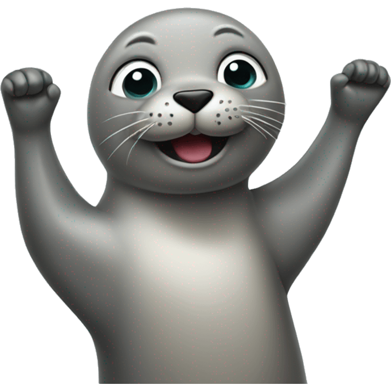 seal with hand up emoji