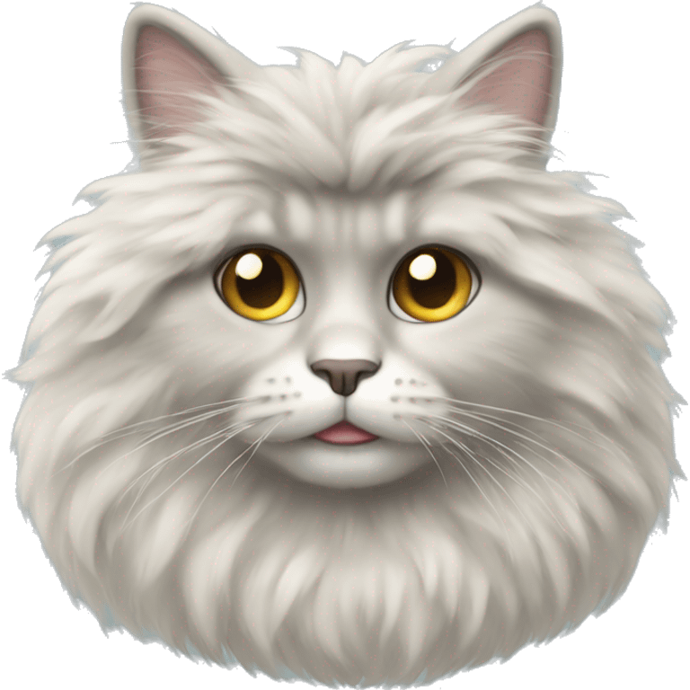 a cat with fluffy hair emoji