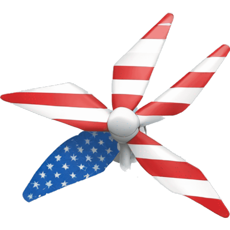 Wind turbine in usa flag colors emoji