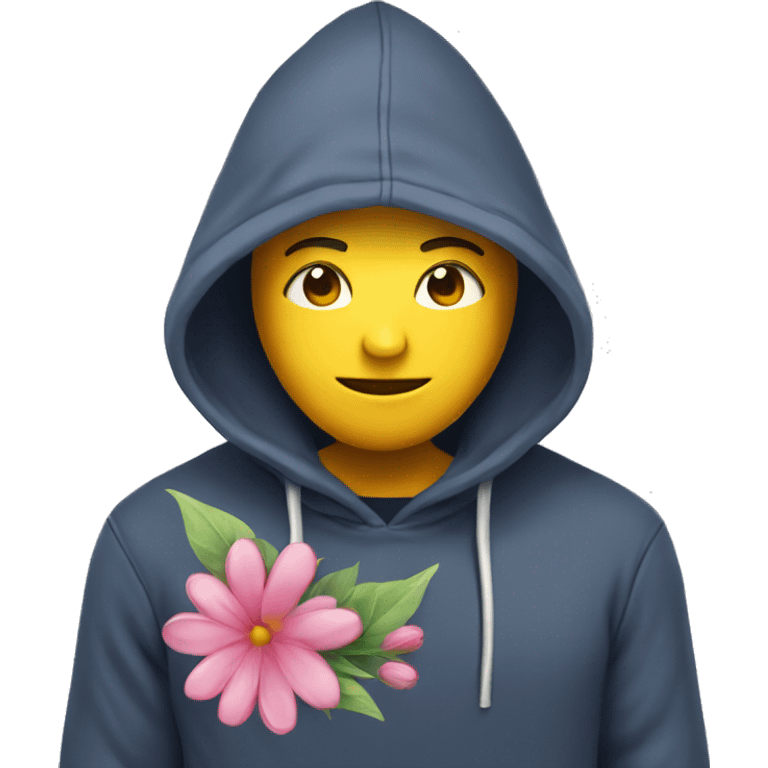 Hoodie with flower emoji