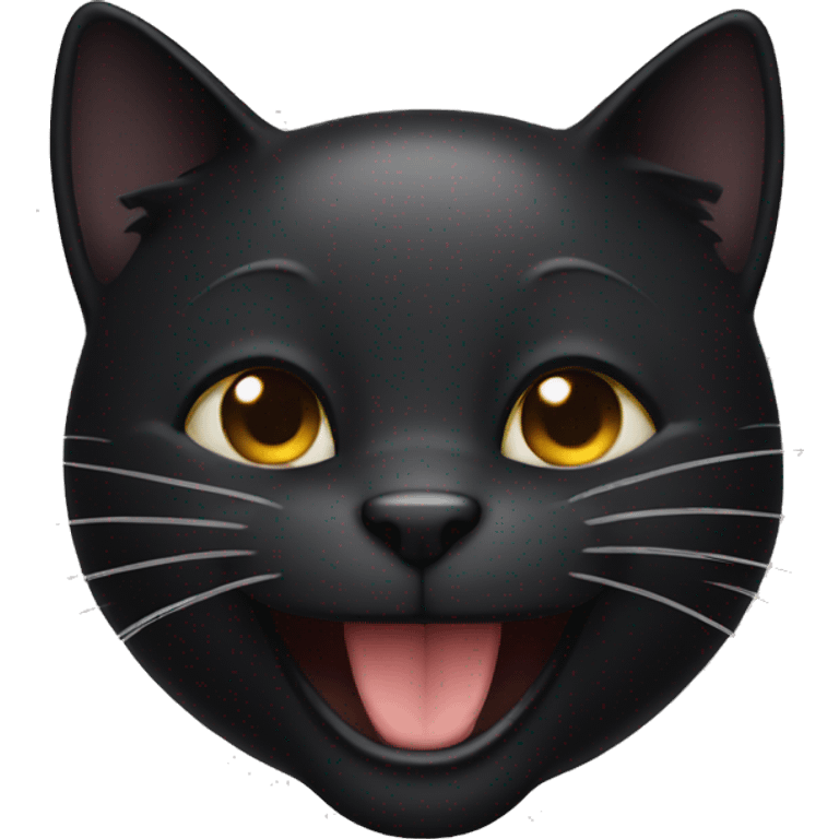 laughing black cat face emoji