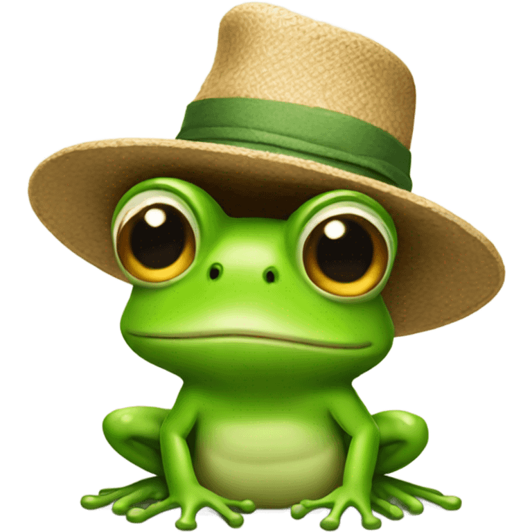 Frog wearing a hat emoji