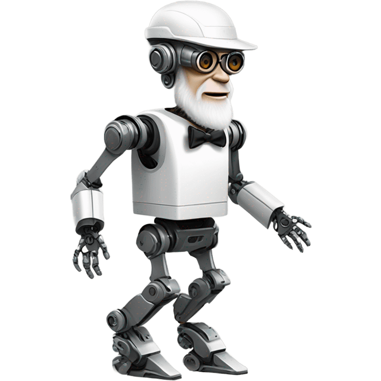 Charles darwin as a modern robot emoji