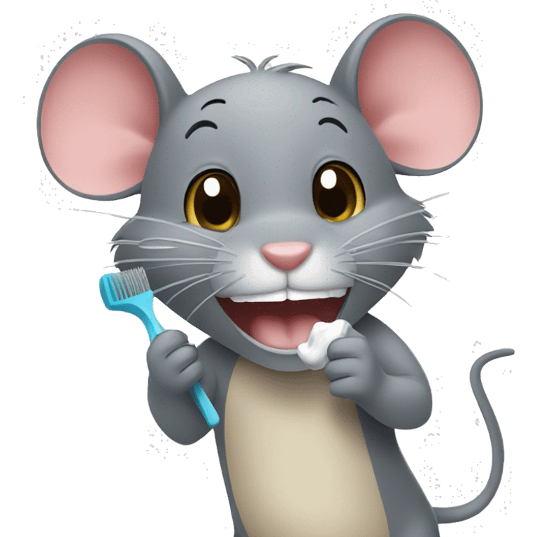 mouse brushing teeth emoji