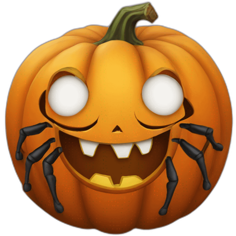 Pumpkin with a spider onside emoji