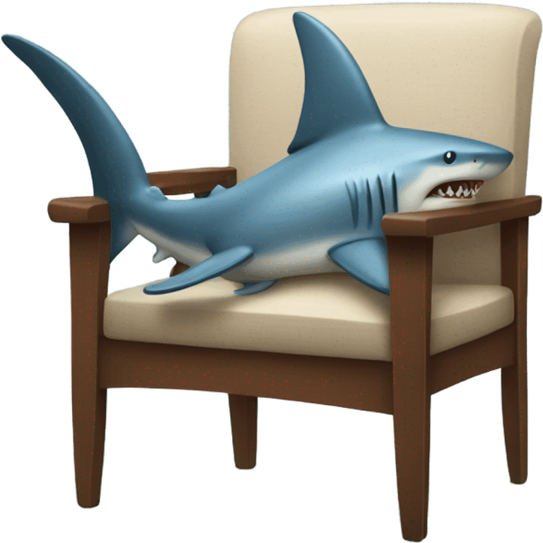 Shark chilling on a chair emoji