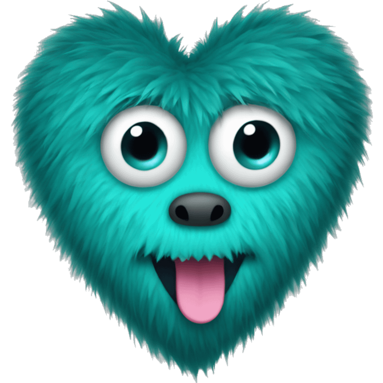 Teal monster fur heart emoji