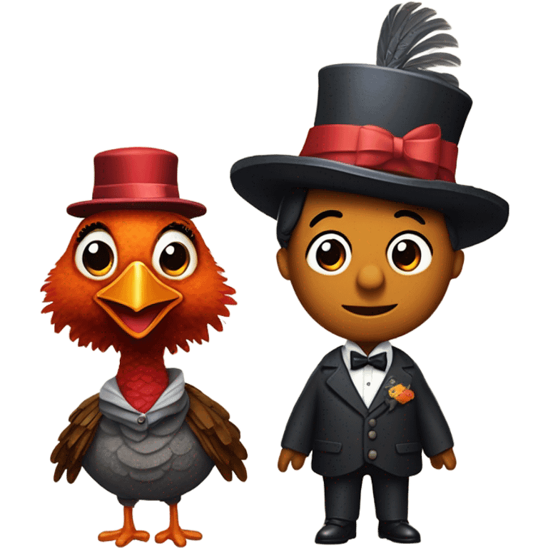 Mary poppins and Bert as Turkeys emoji