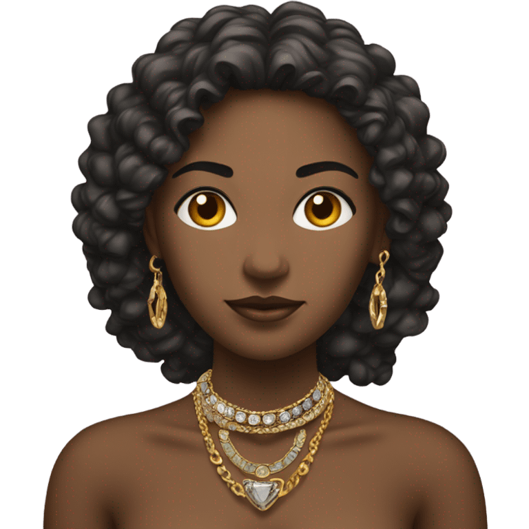 focused female with jewelry emoji