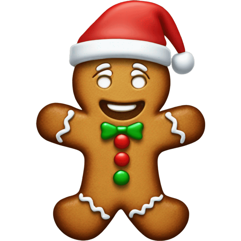 Gingerbread with Santa Claus hat emoji