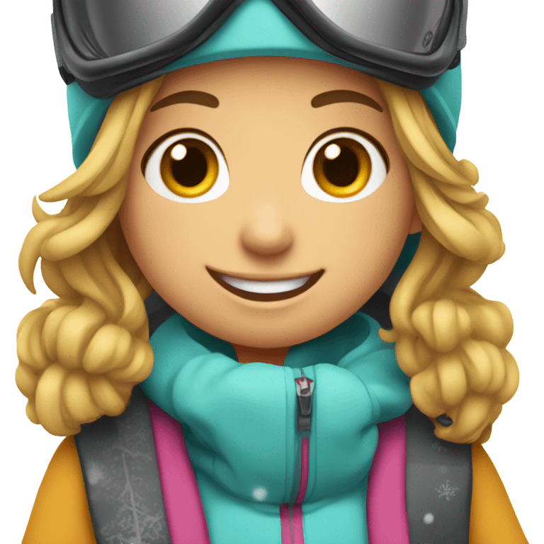 Cute snowboarding girl emoji